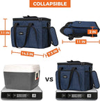 OPUX Soft Cooler Bag, Insulated Collapsible Lunch Cooler Tote for Men Work Camping Beach Travel, Portable Soft Sided Leakproof Waterproof Large Lunch Bag Box with Shoulder Strap 30 Cans, Heather Navy