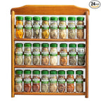 McCormick Gourmet Three Tier Wood 24 Piece Organic Spice Rack Organizer with Spices Included, 27.6 oz