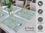 Ruvanti Placemats 100% Cotton 13x19 Inch, Dining Table Placemats Set of 6, Modern Place Mats for Dining Table Decor, Kitchen & Table Linens, Coffee Mat for Christmas Dinners - Quarterly
