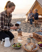 AGOGO Pour Over Coffee Maker Glass - 6/8/10 Cup Barista Kit with 304 Stainless Filter for Home, Office, Camping, Cafes - Easy Clean Coffee Dripper Set (Rag&Brush Included) (10 Cup/34 oz-Slim Shape)