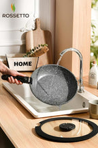 16pcs Aluminium Nonstick Pots and Pans Set from France with detachable Handle, Stackable, Ceramic RV Kitchen Cookware Sets Removable Handle, PFOA and PTFE Free, Oven Safe, Induction