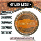 Supa Ant Thickest Canning Lids Wide Mouth (50 Pcs.) Food Grade Tin - Can Lids for Canned Food - Buckle Proof & Rust Proof Lid for Canning Kit for Wide Mouth Mason Jars (Leatherback) Canning Supplies