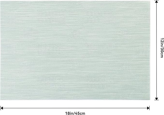 Leetaltree Mint Cream Placemats Set of 6 - Heat Resistant Non-Slip Place mats for Dining Table, Washable Durable PVC Vinyl Woven Table Mats（Mint Cream, 6）