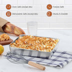 9¼ x 7⅛ x 2 Inch Baking Pan with Lid, Stainless Steel Lasagna Rectangular Cake Pan, 2 Pack