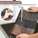 Placemats Set of 8 - Easy Clean Modern Durable Washable Vinyl Place Mats - Heat Resistant Placemats for Kitchen Table - PVC Table Mats for Dining Table (Brown Black, 8)