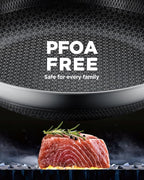 Non Stick Frying Pans, 8+10+12 inch with 2 Lid, Hybrid Frying Pans Set Nonstick,non stick Skillets Stainless Steel, Dishwasher & Oven-Safe, Induction Compatible Cooking Pan, PFOA Free Cookware