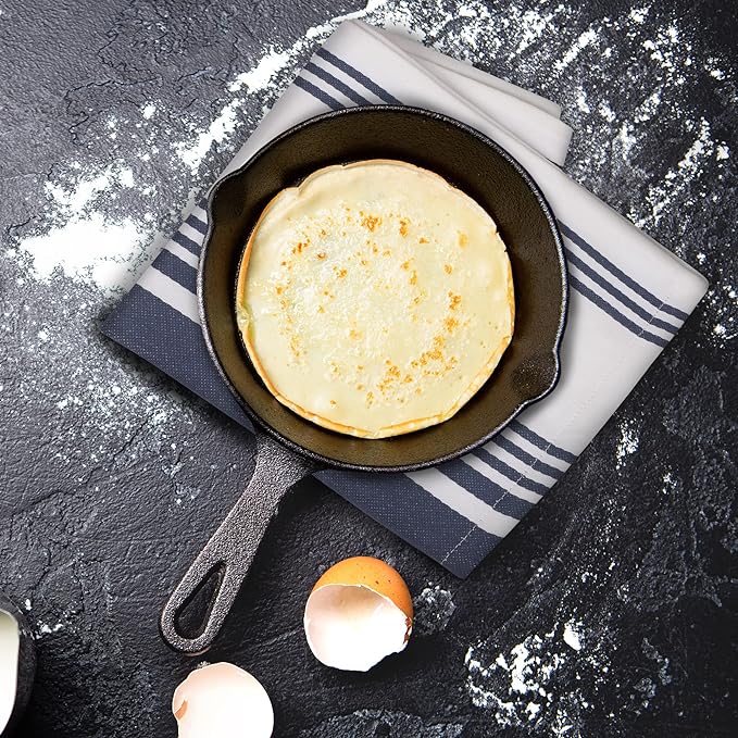 Urban Villa Kitchen Towels 100% Cotton Pack of 6, Highly Absorbent Quick Drying Super Soft Premium Dish Towels for Kitchen with Hanging Loop Hand & Tea Towels - 20x30 Inch, (Blue & White, Striped)