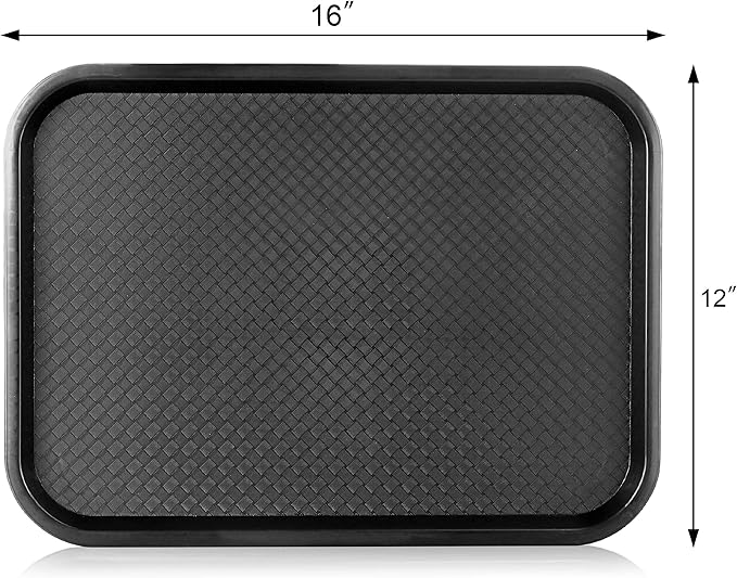 New Star Foodservice Fast Food Tray, Set of 12 (Black, 12 by 16-Inch)