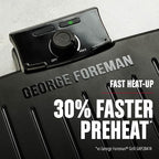 GEORGE FOREMAN® Contact Submersible™ Grill, 5-Serving Grill - Adjustable Temperature Control, Black Plates, Wash the entire grill