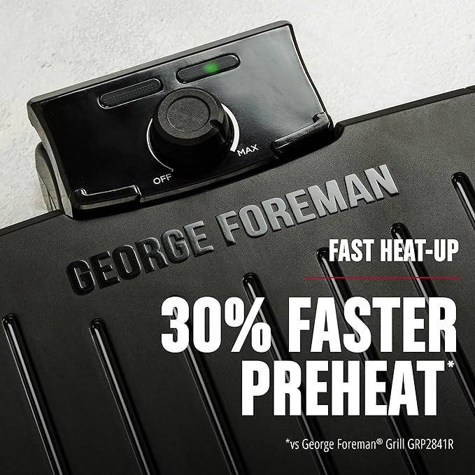 GEORGE FOREMAN® Contact Submersible™ Grill, 5-Serving Grill - Adjustable Temperature Control, Black Plates, Wash the entire grill