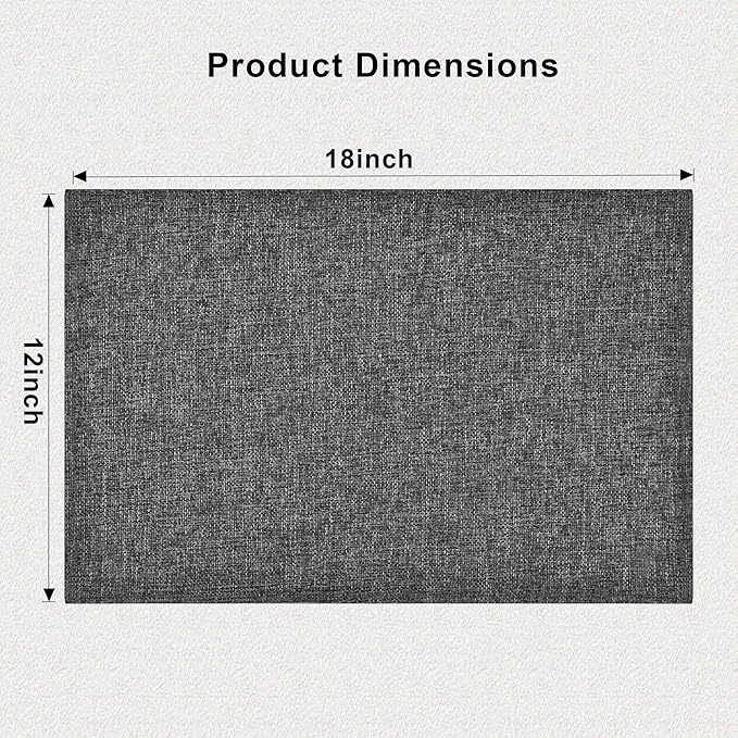 Dark Gray Cloth Placemats Set of 8 - Easy to Clean Fabric Table Placemats - Machine Washable Placemats- Heat Resistant Non-Slip Table Mats (Dark Gray, 8)
