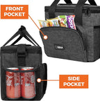 OPUX Soft Cooler Bag, Insulated Collapsible Lunch Cooler Tote for Men Work Camping Beach Travel, Portable Soft Sided Leakproof Waterproof Large Lunch Bag Box with Shoulder Strap 24 Cans, Charcoal Gray