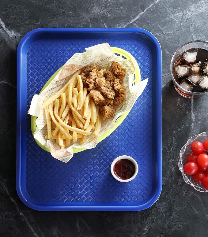 New Star Foodservice Fast Food Tray, Set of 12 (Blue, 10 by 14 Inch)