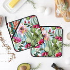 Watercolor Cactus Flower Pot Holders Set of 2: Heat Resistant, Waterproof, Stain-Resistant, Easy to Clean, Kitchen Decor