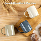 GBHOME Large Coffee Mugs Set of 4, 18oz Handmade Ceramic Coffee Mugs Set with Gradient color for Latte/Tea/Beer/Hot Cocoa, Dishwasher & Microwave Safe, Multi-Color