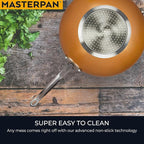 MasterPan Copper tone 12-inch Ceramic Non-stick Wok with Lid