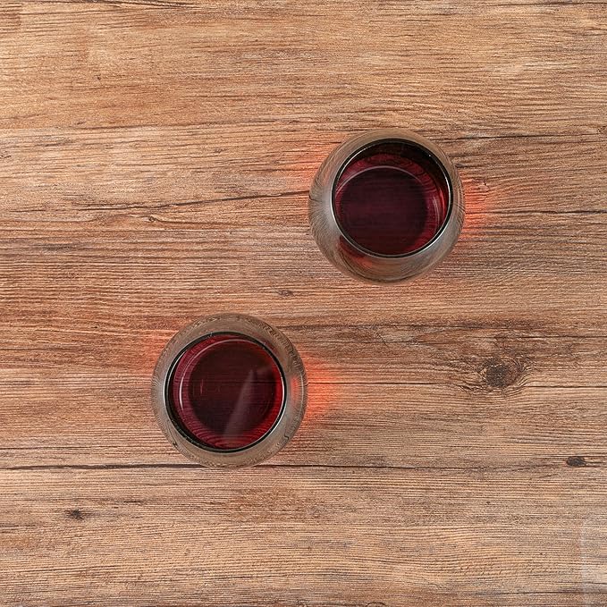 Restaurantware-Vetri 15 Ounce Wine Glasses, 24 Dishwashable Stemless Wine Glasses - No Lead, Durable, Green Glass Cups, For Home, Bar, Or Restaurant, Serve Merlot, Chardonnay, Or Bordeaux