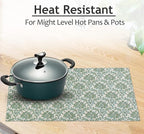 Ruvanti Placemats - 100% Cotton, 13x19 Inch, Set of 6 Modern Place Mats for Dining Table Decor, Kitchen & Table Linens, Coffee Mat for Christmas Dinners - Off Toned