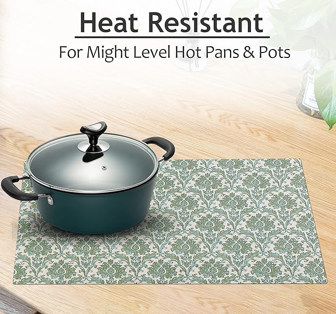 Ruvanti Placemats - 100% Cotton, 13x19 Inch, Set of 6 Modern Place Mats for Dining Table Decor, Kitchen & Table Linens, Coffee Mat for Christmas Dinners - Off Toned