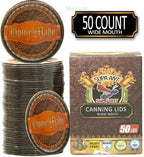 Supa Ant Thickest Canning Lids Wide Mouth (50 Pcs.) Food Grade Tin - Can Lids for Canned Food - Buckle Proof & Rust Proof Lid for Canning Kit for Wide Mouth Mason Jars (Leatherback) Canning Supplies