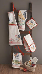 Maison d'Hermine Oven Gloves 100% Cotton Oven Mitt 7" x 13" with Loop Heat Resistant, BBQ, Cooking Gloves, Baking, Grilling, Kitchen, Handling Hot Pans Spring/Summer (Pack of 1, Campagne)