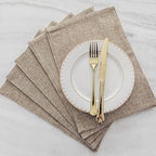 Home Brilliant Linen Placemats Set of 8 Heat Resistant Dining Table Cloth Place Mats Kitchen Table Mats Placemats Table Decor, Natural Linen