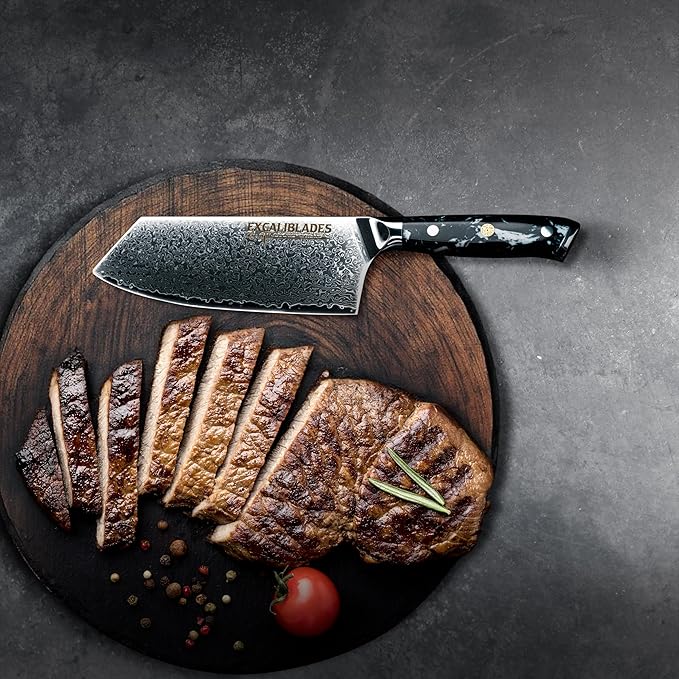 Cleaver Knife 7 Inch – VG-10 Damascus Stainless Steel, Razor Sharp, Full Tang, Ergonomic G10 Handle – Heavy Duty Kitchen Knife for Meat, Bone, Vegetables, BBQ – Durable, Rust-Resistant