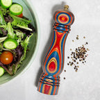 Baltique Montego Bay Pepper Grinder – 8 Inch Colorful Wooden Pepper Mill with Adjustable Stainless Steel Grinding Mechanism – Manual Wood Pepper Grinder for Kitchen or Table Use