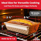 Chef-Grade Elegant 1Lb Paper Loaf Pans 10 Pk. Best Disposable Bakeable Kraft Pan Supply for Baking Bread, Small Meatloaf, Lemon Bundt Cake, Sweets for Holiday Gifts Bake Sales or Fundraiser.