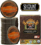 Supa Ant Thickest Canning Lids Regular Mouth (50 Pieces) Food Grade Tin-Can Lids for Canned Food-Buckle Proof & Rust Proof Lid for Canning Kit for Regular Mouth Mason Jars(Leatherback)Canning Supplies