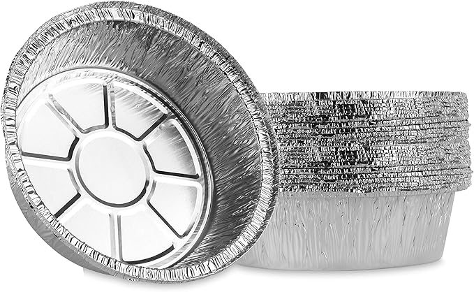 PLASTICPRO 6'' Inch Round Tin Foil Cake Pans Disposable Aluminum, Freezer & Oven Safe - For Baking, Cooking, Storage, Roasting, & Reheating, Pack of 20