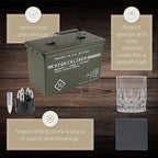 Titan LSO Whiskey Glasses and Stones in Unique Tactical Box Display | Bourbon Cocktail Cups, Coasters and Tongs | Gifts for Men | Glass Set