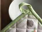 Maison d' Hermine Pot Holders Set 100% Cotton Heat Resistant Potholders 8" x 8" Hot Pads with Loop BBQ, Cooking, Baking, Grilling, Kitchen, Handling Hot Pans (Pack of 2, Christmas Dew)