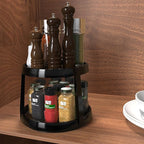 Simple Houseware 10-Inch 2 Tier Lazy Susan Multifunctional Organizer, Rustic Brown