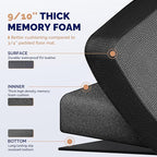 FEATOL 3 Packs Anti Fatigue Mats Thick Cushioned Standing Desk Mat Office, Ergonomic Kitchen Mats Set of 3, Memory Foam Comfort Floor Mat Padded Foam Rugs, Stain Resistant, Non-Slip (20" x 32", Black)