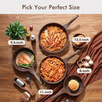 SENSARTE Nonstick Frying Pan Skillet, Non Stick Omelette Pan, Healthy Stone Cookware Chef's Pan PFOA Free, Toffee Brown (8 Inch)