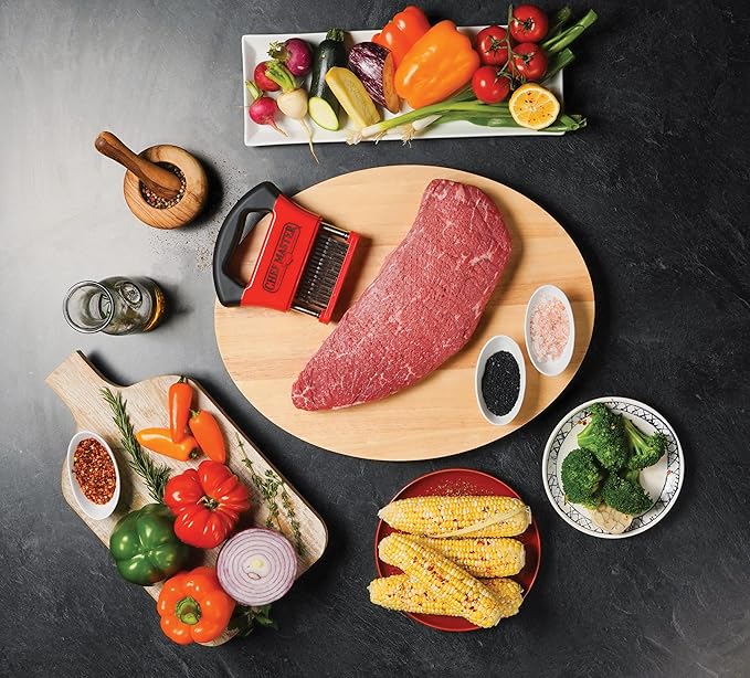 Chef-Master Meat Tenderizer Tool, Stainless Steel Sharp Needle Blade Tenderizer Tool for Beef, Chicken, Turkey, Pork, Fish, Professional Tenderizing Machine Cooking Set,