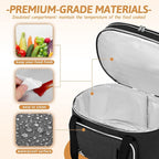 Golkcurx Double Layer Slow Cooker Bag for 6-8 Quart Oval CrockPot and Hamilton Beach Models, with Padded Adjustable Strap, Top Zip Compartment, and Front Pocket for Utensils(Bag Only)
