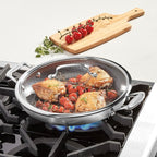 Cuisinart FusionPlus Nonstick Stainless Steel Cookware, 12-Inch Everyday Pan with Cover, PFAS-Free PURELYSEAR Ceramic Technology, Scratch Proof, Wide Grip Handles, Dishwasher Safe, FPS25-30D