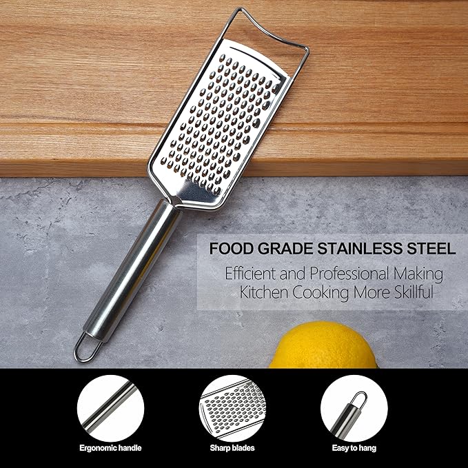 Cheese Grater Set, 7-Piece Zester Grater Peeler Set Stainless Steel Kitchen Utensil Set for Bar Restaurant Home Ginger Lemon Fruit Chocolate Vegetables Apple Gift for Christmas Birthday Housewarming