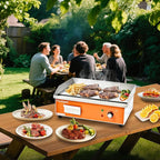 21.6 IN Nonstick Stainless Steel Electric Griddle Adjustable Temperature Control Flat Top Griddle For Smokeless Cooking/Grill at Resturant, Kitchen, Indoor, Outdoor, Camping, Commercial