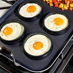 HexClad 8-Piece Griddle Tool Set with Smash-Burger Press, Wide Turner, Long Spatula, 14" Tongs, and 4 Egg Rings, Heat-Resistant to 450ºF, Dishwasher-Safe, Perfect for Our Hybrid Double-Burner Griddle