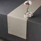 D'Moksha Homes Linen Natural Table Runner 84 Inches Long - 100% Pure Linen 14 x 84 Inch Table Runner for Dining, Summer, Fall and Halloween - Machine Washable
