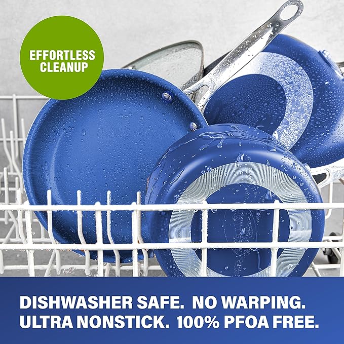 Granitestone Ceraluxe 20Pcs Ceramic Cookware Set Nonstick, Complete Pots and Pans Set Non Stick with 5 Pc Bakeware Set, Deep Frying Pan Set, & Steamer, Non Toxic PFOA Free, Oven & Dishwasher Safe