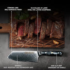 Cleaver Knife 7 Inch – VG-10 Damascus Stainless Steel, Razor Sharp, Full Tang, Ergonomic G10 Handle – Heavy Duty Kitchen Knife for Meat, Bone, Vegetables, BBQ – Durable, Rust-Resistant