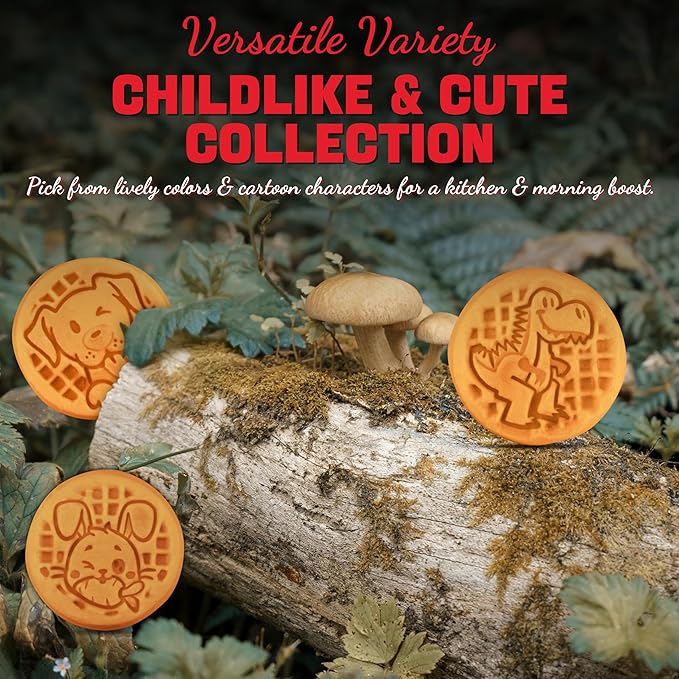 6-in-1 Mini Waffle Maker With Removable Plates, 4.5'' Mini Waffle Iron for Holidays, Parties & Events Waffle Maker Machine, 8 Plates with Premium Ceramic Coating, White