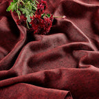 Solino Home Square Linen Tablecloth 52 x 52 Inch - 100% Pure Linen Red Garnet Table Throw - Athena, Machine Washable Tablecloth for Summer, Fall, Autumn