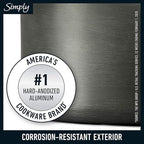 Calphalon 10-Piece Non-Stick Kitchen Cookware Set Black Pots & Pans with Stay-Cool Stainless Steel Handles Hard-Anodized Aluminum for Even Heating