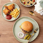 AmorArc Ceramic Dinnerware Sets,Handmade Reactive Glaze Stoneware Plates and Bowls Set,Highly Scratch Resistant | Dishwasher & Microwave Safe Dishes Set,Service for 4 (12pc)