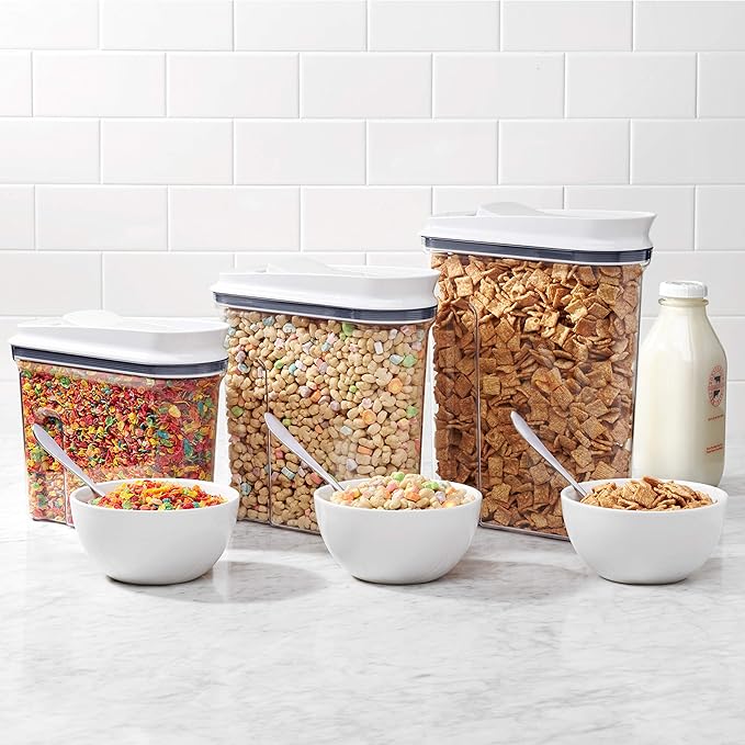 OXO Good Grips Airtight POP Large Cereal Dispenser (4.5 Qt),White (Pack of 8)